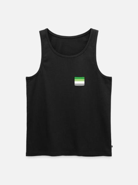 LGBTQ Aromantic Pride Flag Pocket - Men's Premium Organic Tank Top -