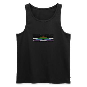 Vorsicht, Wer Hasst - LGBTQ Straight Ally - Männer Premium Bio Tank Top - Schwarz - Vorne - Michal (187cm)