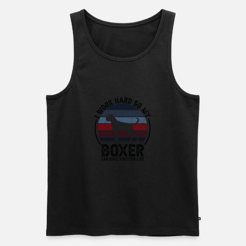 Arbeiten Sie Hart - Retro -Boxer - Männer Premium Bio Tank Top - undefined