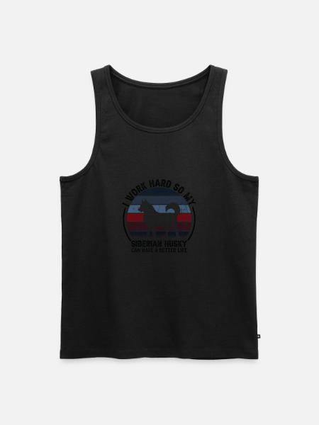 Arbeta hårt - Retro Siberian Husky - Ekologisk premium tanktopp herr - 