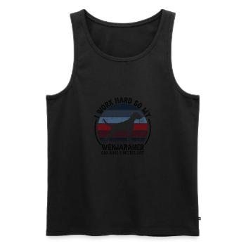 Arbeit Hart - Retro Weimaranerer - Men's Premium Organic Tank Top - black - Front - AI Model Male 178 light (178cm)