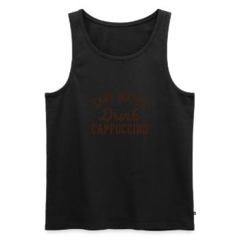 Sparen Sie Wassergetränk Cappuccino - Männer Premium Bio Tank Top - Schwarz - Vorne - Michal (187cm)