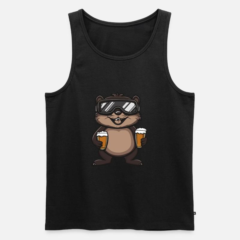 Biber Apres Ski Bier Comic - Männer Premium Bio Tank Top - undefined
