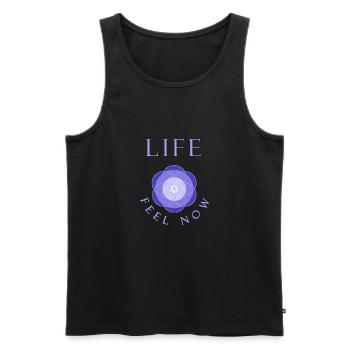 Leben, Jetzt - Männer Premium Bio Tank Top - Schwarz - Vorne - AI Model Male 178 light (178cm)