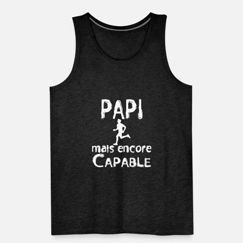 Papi mais encore Capable Courreur blanc Débardeur bio Premium Homme