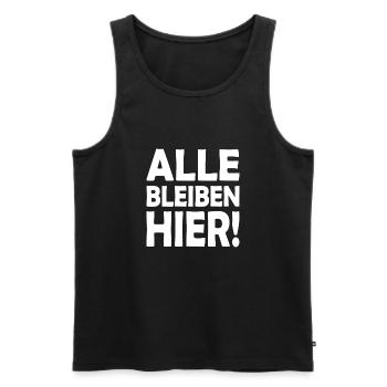 Alle bleiben hier - Männer Premium Bio Tank Top - Schwarz - Vorne - AI Model Male 178 light (178cm)