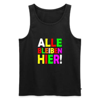 Alle bleiben hier - Männer Premium Bio Tank Top - Schwarz - Vorne - AI Model Male 178 light (178cm)