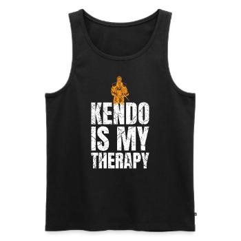 Kendo Is My Therapy Japanischer Schwertkampf - Männer Premium Bio Tank Top - Schwarz - Vorne - Michal (187cm)