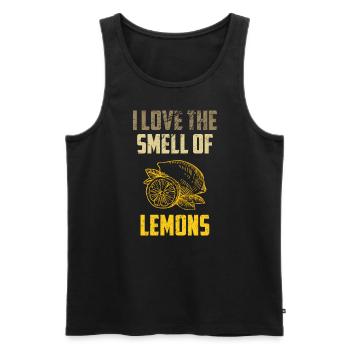 Citrons J’aime L’odeur Des Citrons Agrumes Lo - Débardeur bio Premium Homme - noir - Devant - Michal (187cm)