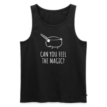 Pouvez-vous sentir la magie - Cochon d’Inde licorne - Débardeur bio Premium Homme - noir - Devant - AI Model Male 178 light (178cm)
