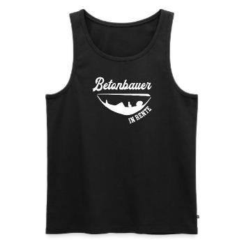 Betonbauer Rente Rentner Betonbau Ruhestand - Männer Premium Bio Tank Top - Schwarz - Vorne - Michal (187cm)