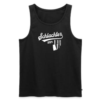 Schlachter 2024 Ausbildung Prüfung Fleischer Azubi - Männer Premium Bio Tank Top - Schwarz - Vorne - Michal (187cm)