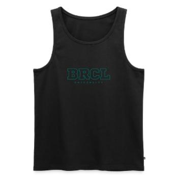 Grüner BRCL University Print - Männer Premium Bio Tank Top - Schwarz - Vorne - Michal (187cm)