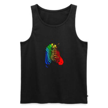 Farbiges Zebra - Männer Premium Bio Tank Top - Schwarz - Vorne - Michal (187cm)
