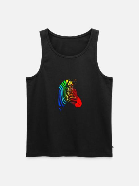 Farbiges Zebra - Männer Premium Bio Tank Top - Schwarz