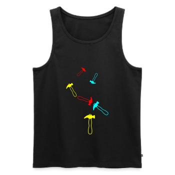Symbole du marteau - Débardeur bio Premium Homme - noir - Devant - Michal (187cm)