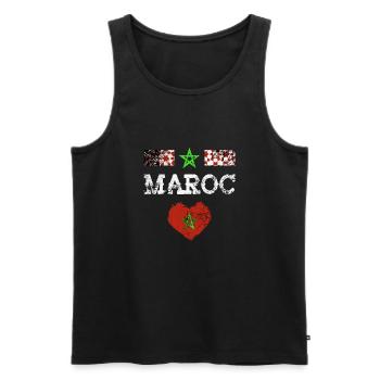 Maroc - Débardeur bio Premium Homme - noir - Devant - AI Model Male 178 light (178cm)