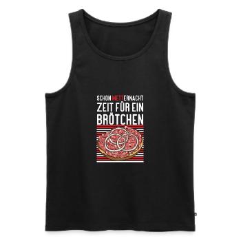 Mannes Mett Mettbrötchen Witzig Fleisch Essen - Männer Premium Bio Tank Top - Schwarz - Vorne - AI Model Male 178 light (178cm)