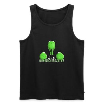 Start - Abheben - lustig - Männer Premium Bio Tank Top - Schwarz - Vorne - AI Model Male 178 light (178cm)
