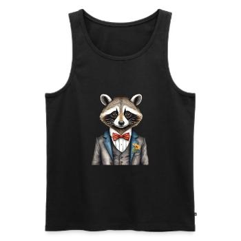 Gentleman raton laveur - Débardeur bio Premium Homme - noir - Devant - Michal (187cm)