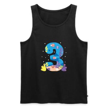 3 - 3. Geburtstag - Männer Premium Bio Tank Top - Schwarz - Vorne - AI Model Male 178 light (178cm)