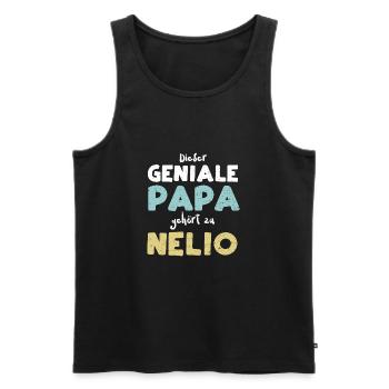 Dieser Geniale Papa Gehört Zu Nelio - Männer Premium Bio Tank Top - Schwarz - Vorne - Michal (187cm)