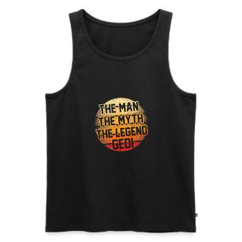 The Man The Myth The Legend Gedi - Männer Premium Bio Tank Top - Schwarz - Vorne - Michal (187cm)