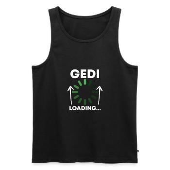Gedi Loading... Taufged Fragen - Männer Premium Bio Tank Top - Schwarz - Vorne - Michal (187cm)