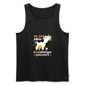 Das Ist Mein Kuhscheligs Schlafshirt - Lustiges - Männer Premium Bio Tank Top - Schwarz - Vorne - Michal (187cm)