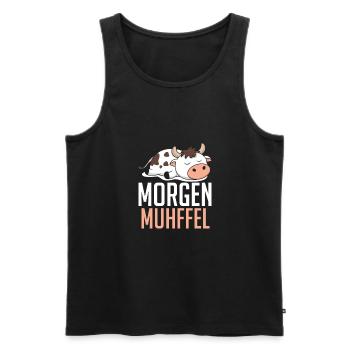 Kuh Morgen Muhffel Lustiges Kuh - Männer Premium Bio Tank Top - Schwarz - Vorne - Michal (187cm)