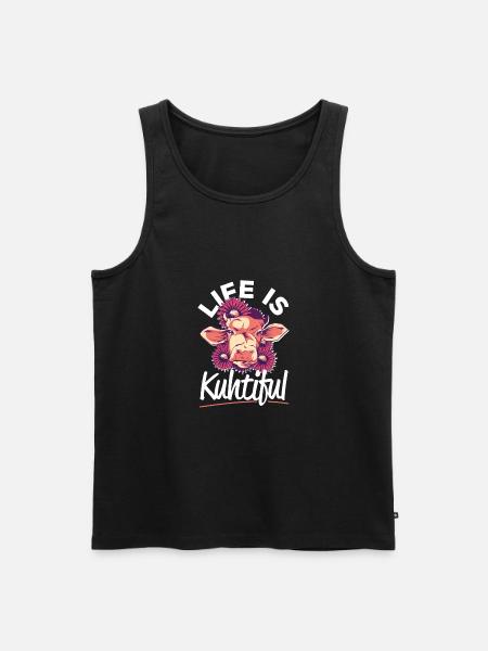 Life Is KUHtiful Coole Kuh - Männer Premium Bio Tank Top - Schwarz