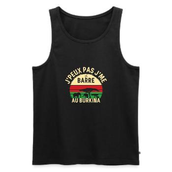 J peux pas j me barre Au Burkina - Débardeur bio Premium Homme - noir - Devant - Michal (187cm)