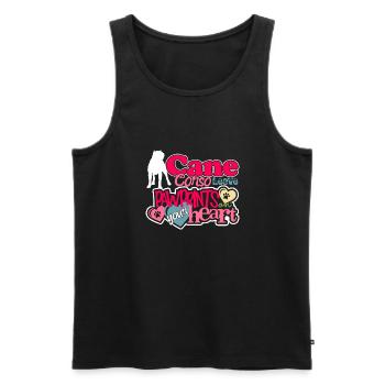 Love Cane Corso Pawprints On Your Heart - Men's Premium Organic Tank Top - black - Front - AI Model Male 178 light (178cm)