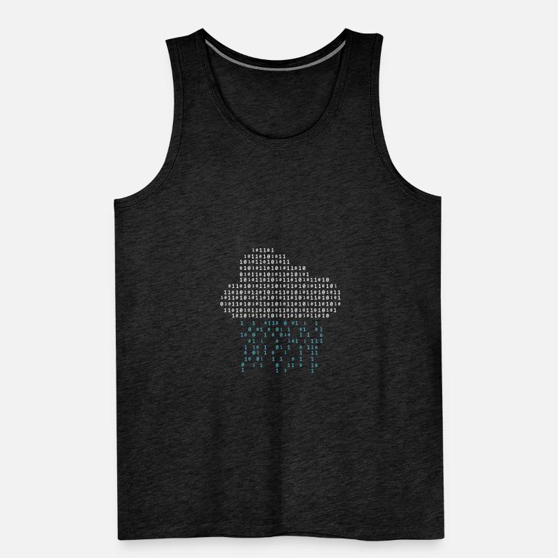Programmeur de jeu binaire Cloud Rain Nerd Gamer Débardeur bio Premium Homme