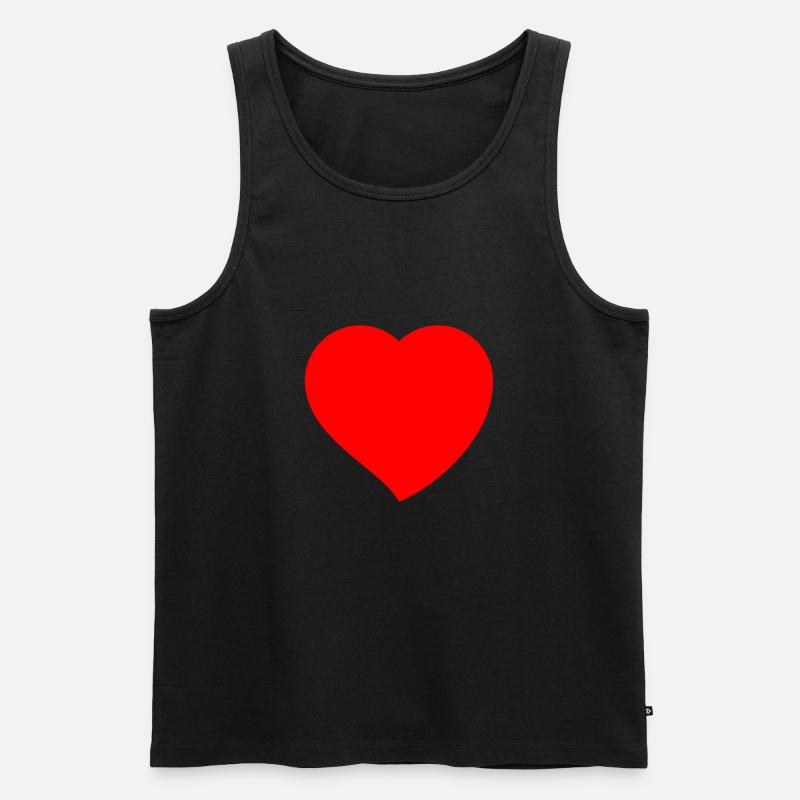 Herz - Männer Premium Bio Tank Top - Schwarz