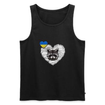UKRAINE Cherson waschbär "the cherson raccoon" - Männer Premium Bio Tank Top - Schwarz - Vorne - AI Model Male 178 light (178cm)