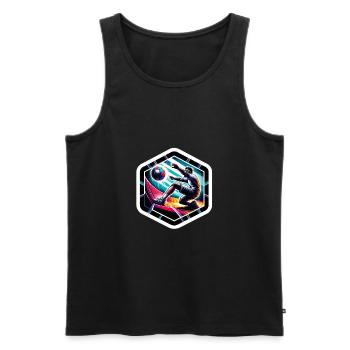 Gaga Ball Dodgeball Hexagone Pit Sport Jeu d’équipe - Débardeur bio Premium Homme - noir - Devant - Michal (187cm)