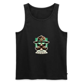 Anti littering Pas d’environnement Recycler les ordures - Débardeur bio Premium Homme - noir - Devant - Michal (187cm)