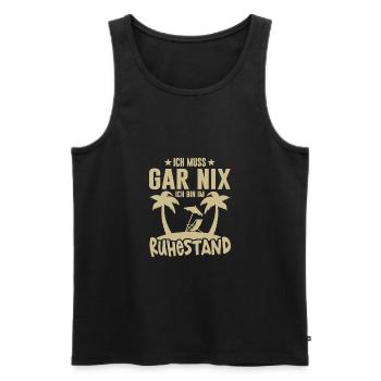 Ich muss gar nix Ruhestand Rente Beruf Humor Palme - Männer Premium Bio Tank Top - Schwarz - Vorne - AI Model Male 178 light (178cm)