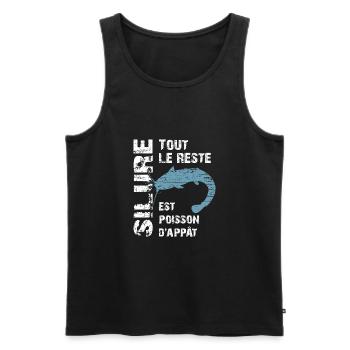 Pêche au silure Tout le reste est poisson d'appât - Débardeur bio Premium Homme - noir - Devant - Michal (187cm)