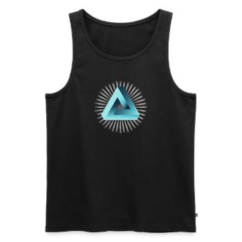illusion illuminati triangle pyramid nerd math - Men's Premium Organic Tank Top - black - Front - Michal (187cm)