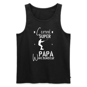 Super papa Wakeboardeur - Débardeur bio Premium Homme - noir - Devant - Michal (187cm)