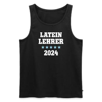 Latein Lehrer 2024 Lateinlehrer Latin Teacher - Männer Premium Bio Tank Top - Schwarz - Vorne - Michal (187cm)