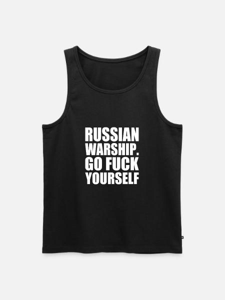 russian warship go f yourself - Men's Premium Organic Tank Top - black