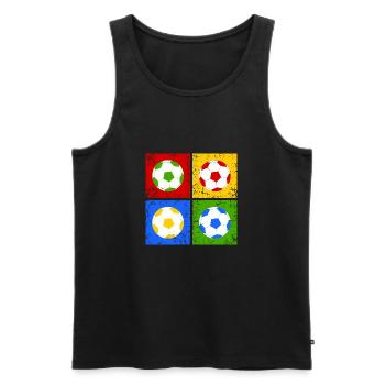 Fußball Pop-Art - Männer Premium Bio Tank Top - Schwarz - Vorne - Michal (187cm)