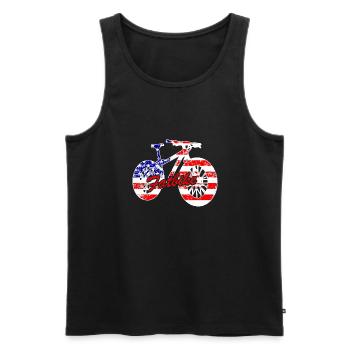 Cool Fat Bike USA - Men's Premium Organic Tank Top - black - Front - Michal (187cm)