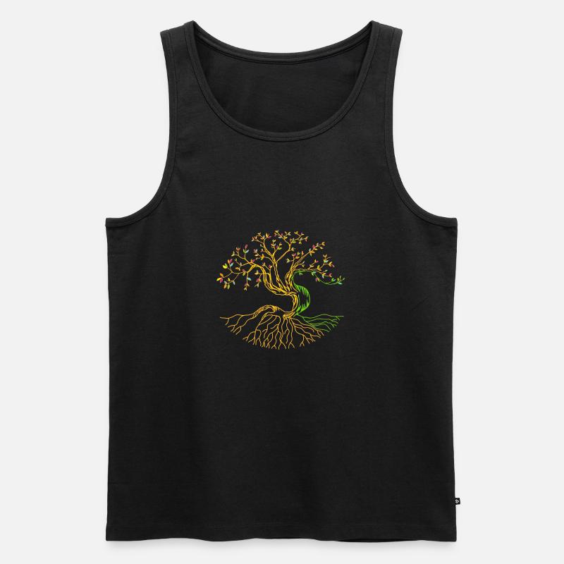 Lebensbaum Baum des Lebens - Männer Premium Bio Tank Top - Schwarz