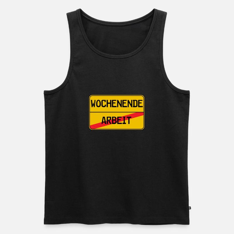 Arbeit Wochenende - Männer Premium Bio Tank Top - Schwarz