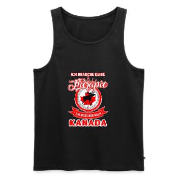 Therapie Kanada - Männer Premium Bio Tank Top - Schwarz - Vorne - Michal (187cm)
