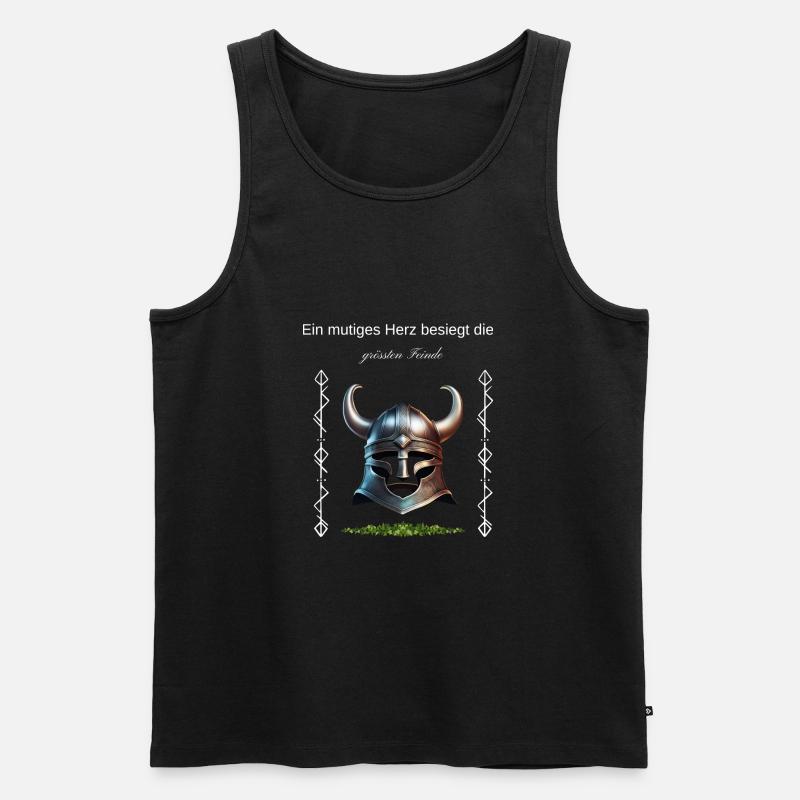 Wikinger Spruchshirt - Männer Premium Bio Tank Top - Schwarz
